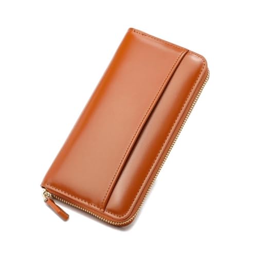 Lejdi Damen-Geldscheinklammern, Business-Geldbörsen, echtes Leder, Kartenetuis, Handtaschen, Geldtaschen, Münzbörsen, 7,7 Zoll (Color : Brown) von Lejdi