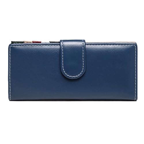 Lejdi Damen-Geldscheinklammern, Geldbörsen, Handtaschen aus echtem Leder, Geldbörsen, Kartenetuis aus Rindsleder, 16,5 cm (Color : Blue) von Lejdi