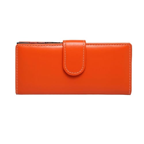 Lejdi Damen-Geldscheinklammern, Geldbörsen, Handtaschen aus echtem Leder, Geldbörsen, Kartenetuis aus Rindsleder, 16,5 cm (Color : Orange) von Lejdi