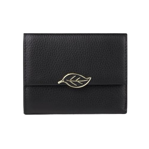 Lejdi Damen Geldscheinklammern Geldbörsen Echtleder Kartenetuis Geldbörsen Handtaschen Blocking Wallet(Black) von Lejdi