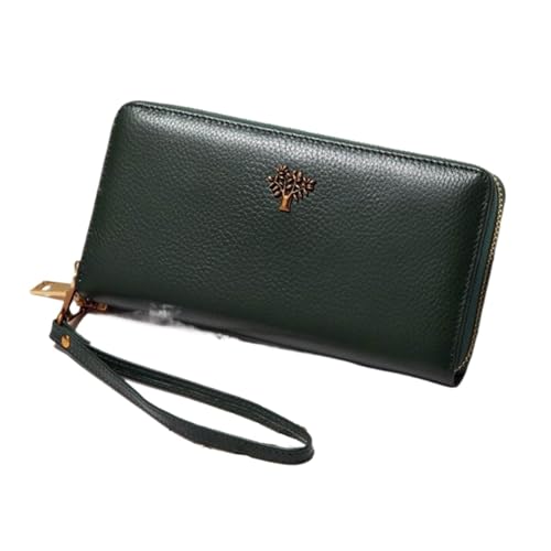 Lejdi Damen Handtaschen Geldbörsen Echtleder Abendtaschen Geldbörsen Kartenetuis Lange Geldklammern(Green) von Lejdi