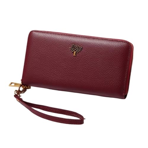 Lejdi Damen Handtaschen Geldbörsen Echtleder Abendtaschen Geldbörsen Kartenetuis Lange Geldklammern(Red) von Lejdi