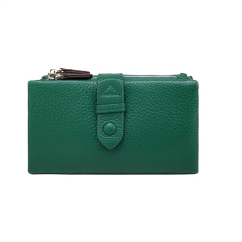 Lejdi Damenbrieftaschen, Münzgeldbörsen, Blocking-Geldbörsen, Geldorganisatoren, Geldscheinklammern aus echtem Leder und Kartenetuis (Color : Green) von Lejdi