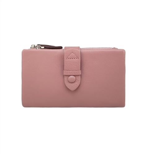 Lejdi Damenbrieftaschen, Münzgeldbörsen, Blocking-Geldbörsen, Geldorganisatoren, Geldscheinklammern aus echtem Leder und Kartenetuis (Color : Pink) von Lejdi