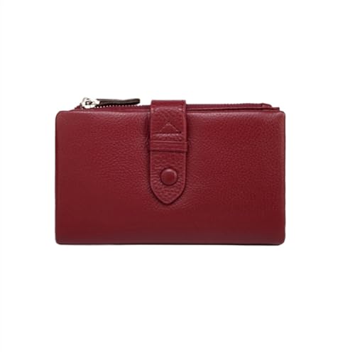 Lejdi Damenbrieftaschen, Münzgeldbörsen, Blocking-Geldbörsen, Geldorganisatoren, Geldscheinklammern aus echtem Leder und Kartenetuis (Color : Red) von Lejdi