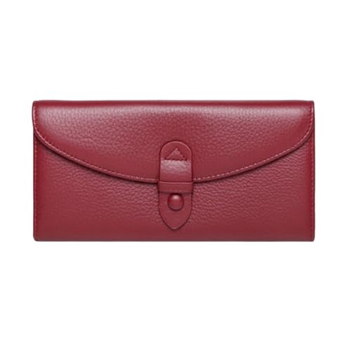 Lejdi Damenhandtaschen, Geldscheinklammern, Business-Geldbörsen, Geldbörsen, Kartenetuis aus echtem Leder, 19,1 cm (Color : Red) von Lejdi