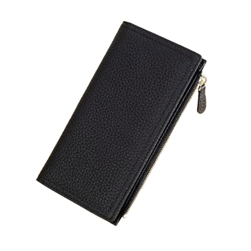Lejdi Echtes Leder Lange Geldklammern Damen Geldbörsen Abendtaschen Geldbörsen Handtaschen Kartenetuis Abendtaschen(Black) von Lejdi