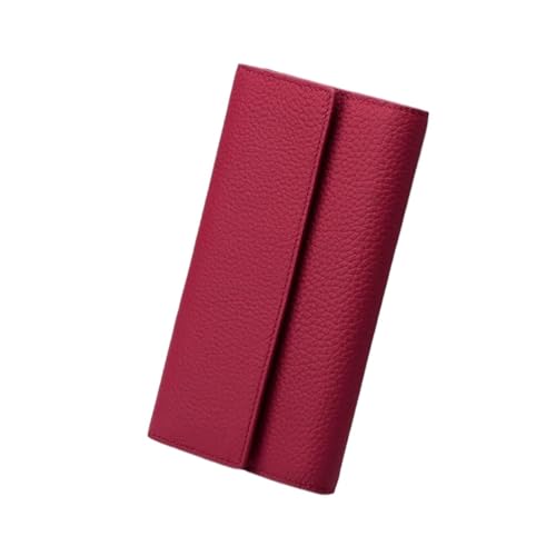 Lejdi Echtes Leder Lange Geldklammern Damen Handtaschen Geldbörsen Kartenetuis Abendtaschen Geldbörsen 7,5 Zoll(Red) von Lejdi