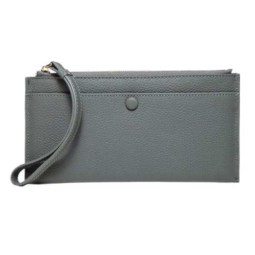 Lejdi Geld-Organizer for Damen, echtes Leder, Lange Geldklammern, Geldbörsen, Handtaschen, Kartenetuis, 7,7 Zoll(Blue) von Lejdi
