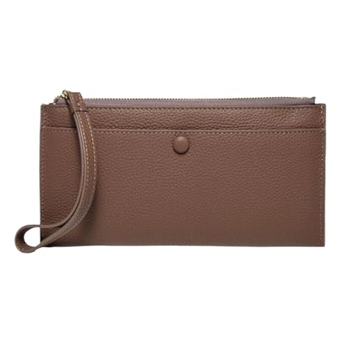 Lejdi Geld-Organizer for Damen, echtes Leder, Lange Geldklammern, Geldbörsen, Handtaschen, Kartenetuis, 7,7 Zoll(Brown) von Lejdi