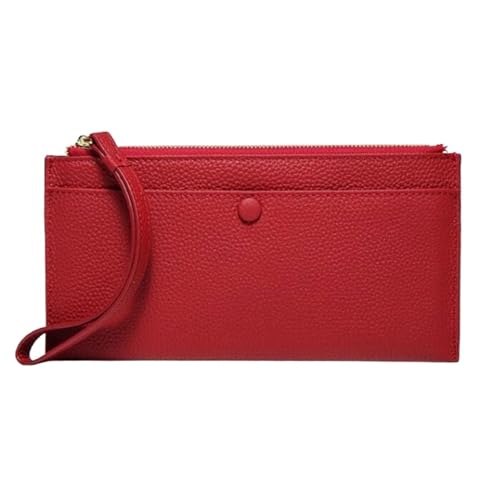 Lejdi Geld-Organizer for Damen, echtes Leder, Lange Geldklammern, Geldbörsen, Handtaschen, Kartenetuis, 7,7 Zoll(Red) von Lejdi