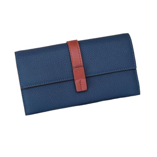 Lejdi Geldbörsen Damen Geldklammern Kartenetuis aus echtem Leder Geldbörsen Handtaschen Blocking Wallet Geld-Organizer 7,5 Zoll(Blue) von Lejdi