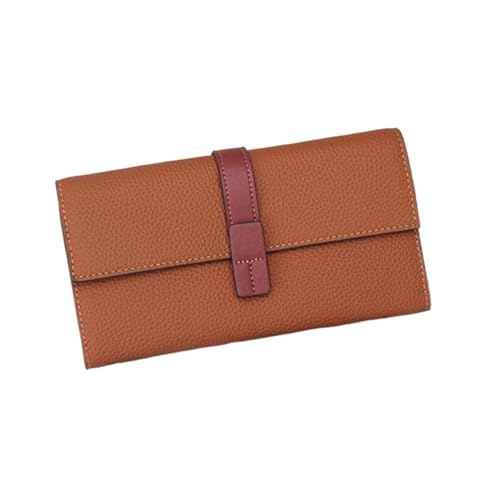 Lejdi Geldbörsen Damen Geldklammern Kartenetuis aus echtem Leder Geldbörsen Handtaschen Blocking Wallet Geld-Organizer 7,5 Zoll(Brown) von Lejdi