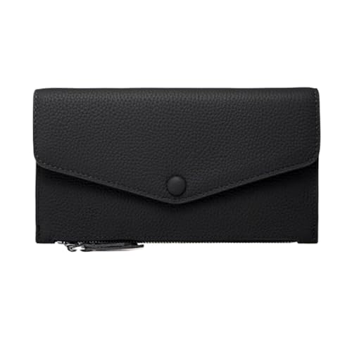 Lejdi Geldbörsen Geldbörsen for Frauen Geldklammern Kartenetuis aus echtem Leder Handtaschen Geld-Organizer 7,7 Zoll(Black) von Lejdi