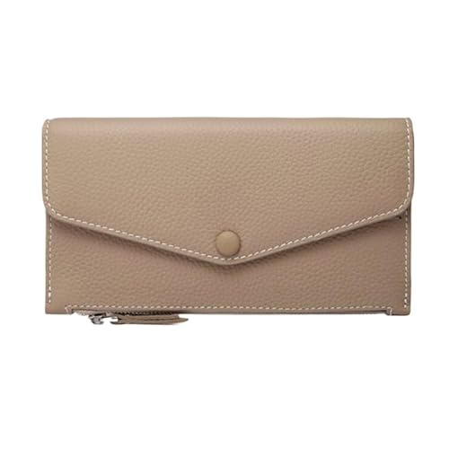 Lejdi Geldbörsen Geldbörsen for Frauen Geldklammern Kartenetuis aus echtem Leder Handtaschen Geld-Organizer 7,7 Zoll(Gray) von Lejdi