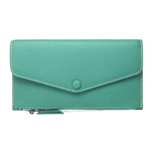 Lejdi Geldbörsen Geldbörsen for Frauen Geldklammern Kartenetuis aus echtem Leder Handtaschen Geld-Organizer 7,7 Zoll(Green) von Lejdi