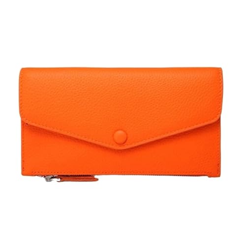 Lejdi Geldbörsen Geldbörsen for Frauen Geldklammern Kartenetuis aus echtem Leder Handtaschen Geld-Organizer 7,7 Zoll(Orange) von Lejdi