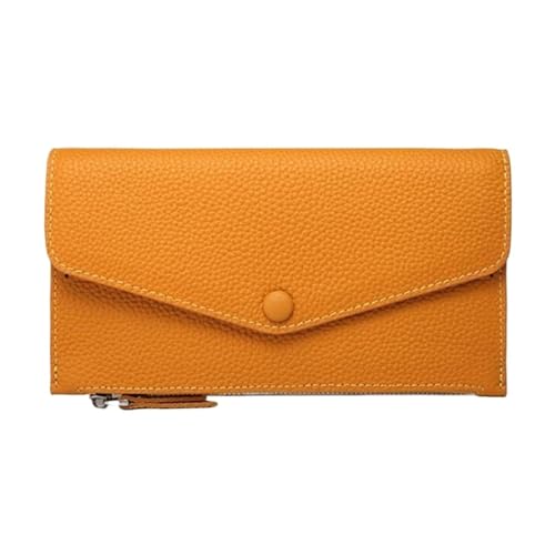 Lejdi Geldbörsen Geldbörsen for Frauen Geldklammern Kartenetuis aus echtem Leder Handtaschen Geld-Organizer 7,7 Zoll(Yellow) von Lejdi