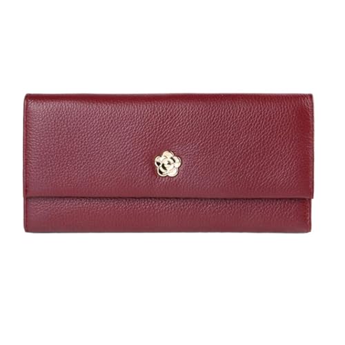 Lejdi Geldbörsen for Damen Geldklammern Abendtaschen Rindsleder Geldbörsen Kartenetuis aus echtem Leder Business-Handtaschen(Red) von Lejdi