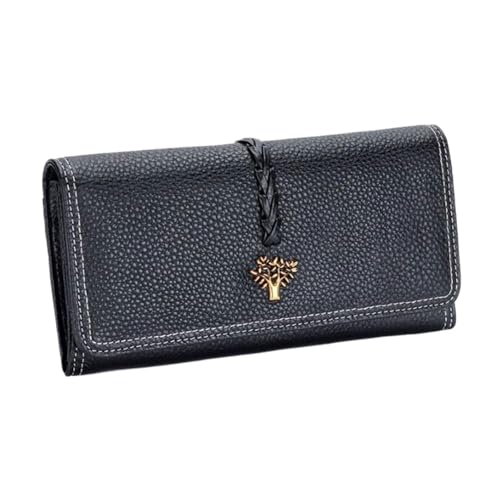 Lejdi Geldbörsen for Damen Geldklammern Rindsleder Geldbörsen Kartenetuis aus echtem Leder Business-Handtaschen Abendtaschen(Black) von Lejdi