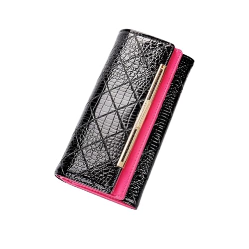 Lejdi Geldklammern Geldbörsen for Damen Geldbörsen Abendhandtaschen Kartenetuis aus echtem Leder Geld-Organizer(Black) von Lejdi