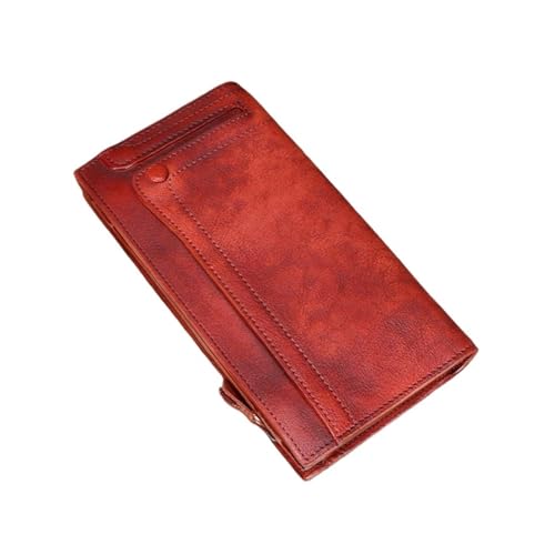 Lejdi Geldscheinklammern, Handtaschen, Damen-Retro-Geldbörsen, echtes Leder, Münzbörsen, Rindsleder-Kartenetuis (Color : Red) von Lejdi