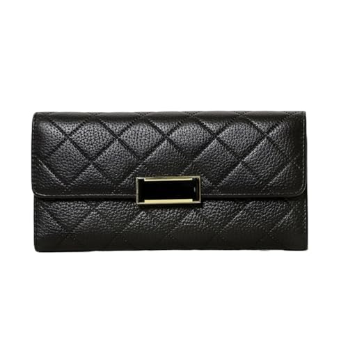 Lejdi Handtaschen, Lange Kartenetuis, Damen-Geldklammern aus Rindsleder, Geldbörsen, Leder-Blocking-Geldbörse, Geldbörse, Geld-Organizer (Color : Black) von Lejdi