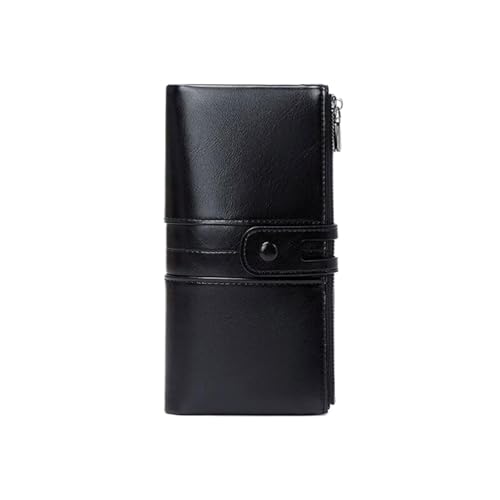 Lejdi Handtaschen Business-Geldbörsen Damen Geldklammern Leder Kartenetuis Geldbörsen Blocking Wallet Geld-Organizer 7,9 Zoll(Black) von Lejdi