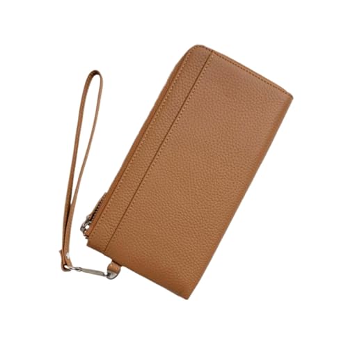 Lejdi Handtaschen Damen Geldbörsen Geldklammern Echtleder Kartenetuis Geldbörsen Geld Organizer 8 Zoll(Brown) von Lejdi
