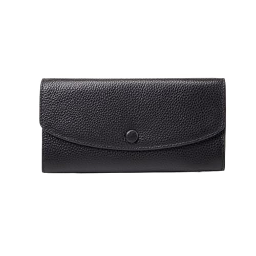 Lejdi Kartenetuis Damen Rindsleder Geldscheinklammern Geldbörsen Leder Blocking Wallet Geldbörse Geldorganisatoren (Color : Black) von Lejdi