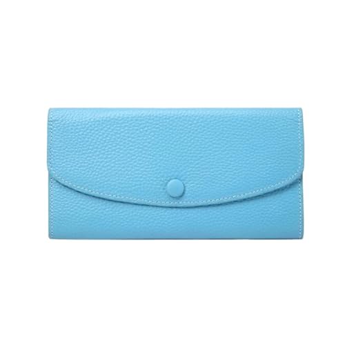 Lejdi Kartenetuis Damen Rindsleder Geldscheinklammern Geldbörsen Leder Blocking Wallet Geldbörse Geldorganisatoren (Color : Blue) von Lejdi