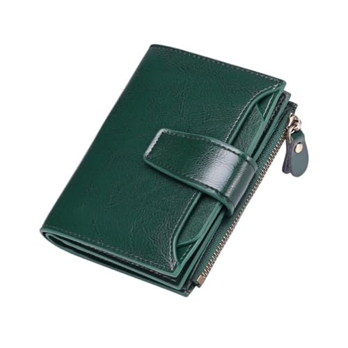 Lejdi Kleine Geldbörsen Damen Geldklammern Kartenetuis aus echtem Leder Geldbörsen Handtaschen Geld-Organizer 5,1 Zoll(Green) von Lejdi