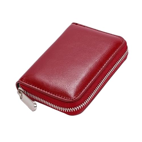 Lejdi Kleine Handtaschen Damen Geldklammern Geldbörsen Echtleder Kartenetuis Geldbörsen Geld Organizer(Red) von Lejdi