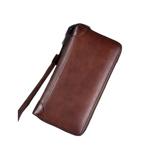 Lejdi Retro-Damen-Business-Geldbörsen, Geldklammern, Rindsleder, Kartenetuis, Handtaschen aus echtem Leder, Geldbörsen, Abendtaschen (Color : Brown) von Lejdi