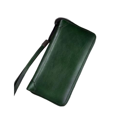 Lejdi Retro-Damen-Business-Geldbörsen, Geldklammern, Rindsleder, Kartenetuis, Handtaschen aus echtem Leder, Geldbörsen, Abendtaschen (Color : Green) von Lejdi