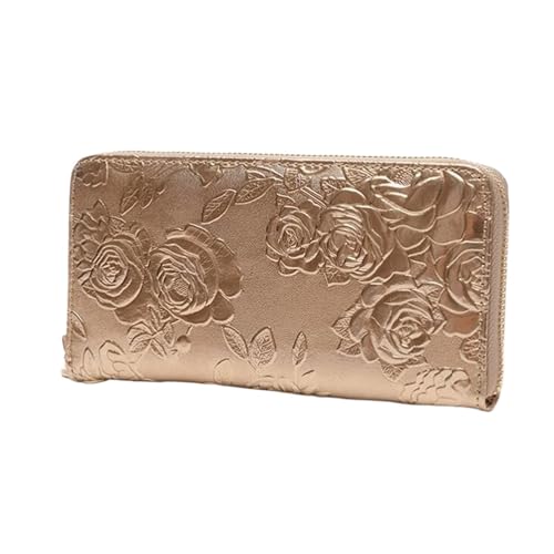 Lejdi Retro Damen Geldscheinklammern Geldbörsen Business Handtaschen Münzgeldbörsen Echtleder Kartenetuis Abendtaschen(Metallic) von Lejdi