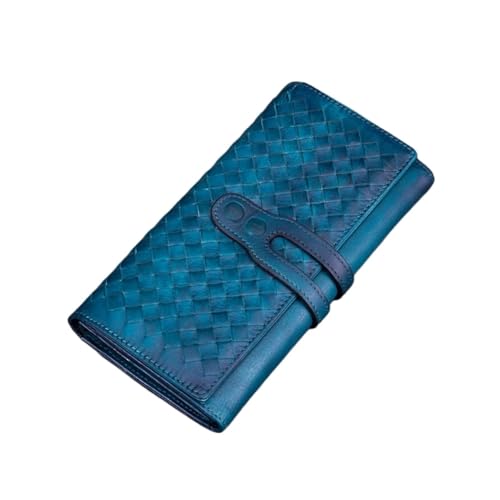 Lejdi Retro-Damenhandtaschen, Geldscheinklammern, Business-Geldbörsen, Kartenetuis aus Rindsleder, Echtleder-Geldbörsen (Color : Blue) von Lejdi