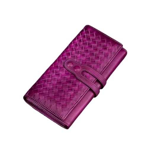 Lejdi Retro-Damenhandtaschen, Geldscheinklammern, Business-Geldbörsen, Kartenetuis aus Rindsleder, Echtleder-Geldbörsen (Color : Purple) von Lejdi