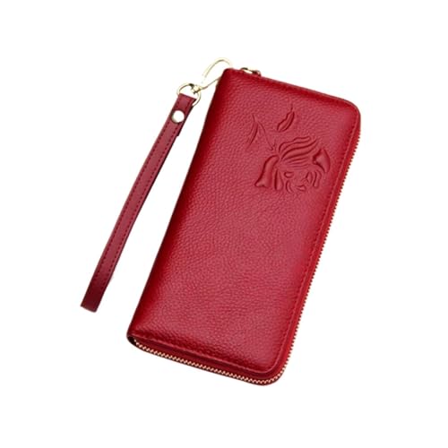 Lejdi Retro-Geldbörsen aus echtem Leder for Damen, Lange Geldklammern, Handtaschen, Geldbörsen, Kartenetuis(Red) von Lejdi