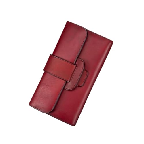 Lejdi Retro-Geldklammern for Damen, Business-Geldbörsen, Abendtaschen, Kartenetuis aus Rindsleder, echtes Leder, Geldbörsen, Handtaschen (Color : Red) von Lejdi