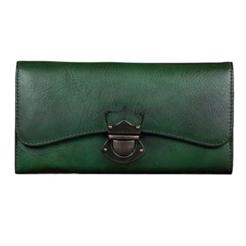 Lejdi Retro-Geldscheinklammern for Damen, Business-Geldbörsen, Abendtaschen, Kartenetuis aus Rindsleder, Handtaschen aus echtem Leder, Geldbörsen (Color : Green) von Lejdi