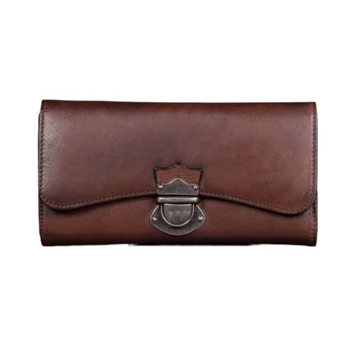 Lejdi Retro-Geldscheinklammern for Damen, Business-Geldbörsen, Handtaschen aus echtem Leder, Geldbörsen, Kartenetuis aus Rindsleder (Color : Brown) von Lejdi