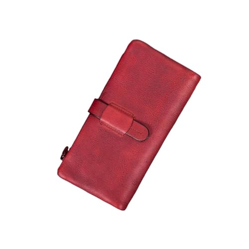 Lejdi Retro-Geldscheinklammern for Damen, Business-Geldbörsen, Handtaschen aus echtem Leder, Geldbörsen, Kartenetuis aus Rindsleder (Color : Red) von Lejdi