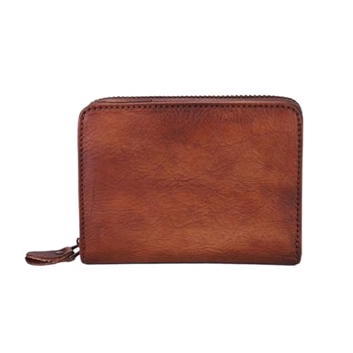Lejdi Retro Kleine Kartenetuis Damen Geldklammern Geldbörsen Echtleder Geldbörsen Handtaschen Geld Organizer(Brown) von Lejdi