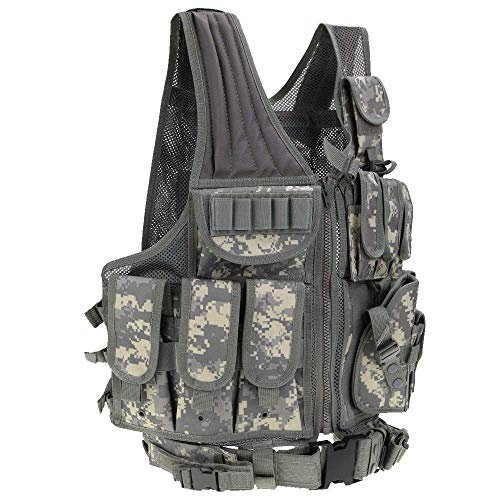 Lejie Taktische Weste Herren-Outdoor Weste mit Taschen- Tactical Vest für Jagd Angeln Camping Airsoft Paintball Militär von Lejie