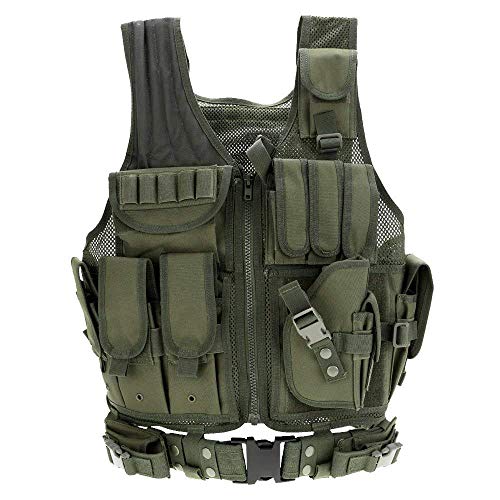 Lejie Taktische Weste Herren-Outdoor Weste mit Taschen- Tactical Vest für Jagd Angeln Camping Airsoft Paintball Militär von Lejie