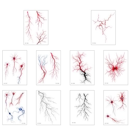 10 Blätter temporäre Tattoo,halloween temporäre Tattoos Kit, Narbe Fake blutigen Stich Schorf Körper temporäre Tattoo Karneval Maskerade Prank Make up DIY Kunst Malerei für Erwachsene Kinder von Lekabee