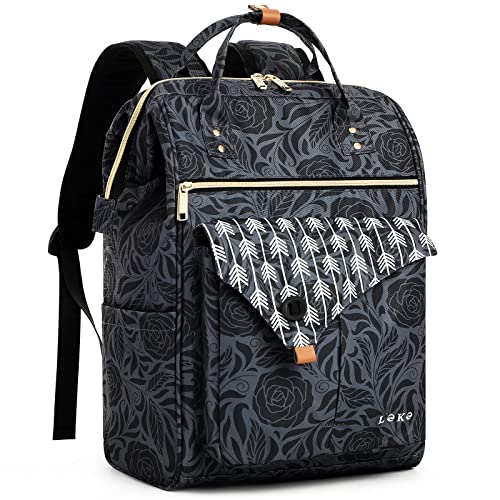 Lekesky Rucksack Damen Laptop Rucksack 15,6 Zoll Schulrucksack Daypack mit Anti Diebstahl Tasche für Rei von Lekesky