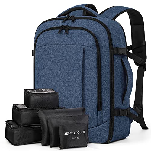 Lekespring Rucksack Herren Laptop Rucksack Reiserucksack Handgepäck Business Rucksack Travel Backpack mit 6 Teilige Kleidertaschen für Urlaub Business Arbeit Reisen, Blau von Lekespring