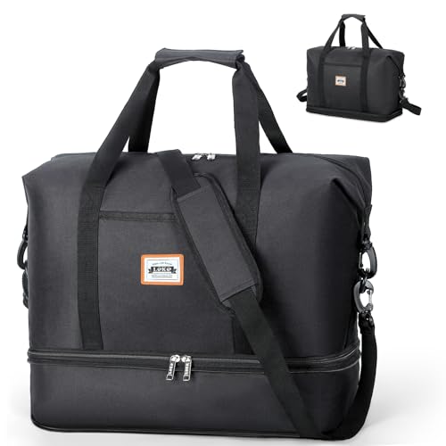 Lekespring Ryanair Handgepäck 40x20x25 Reisetasche Damen Handgepäck Tasche für Flugzeug, Sporttasche Klein Weekender Damen, Schwarz, 20-29L von Lekespring